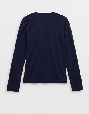 SMOOTHEZ Cotton Blend BESTEES Long Sleeve Crew T-Shirt | Aerie