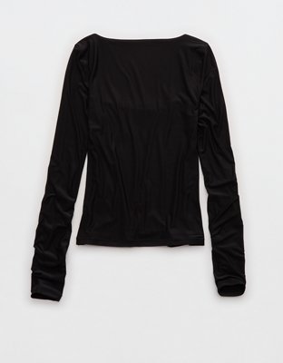 SMOOTHEZ Square Neck Long Sleeve T-Shirt