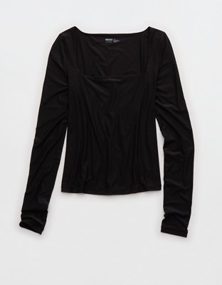 SMOOTHEZ Square Neck Long Sleeve T-Shirt