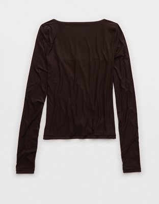 SMOOTHEZ Sqaure Neck Long Sleeve Top