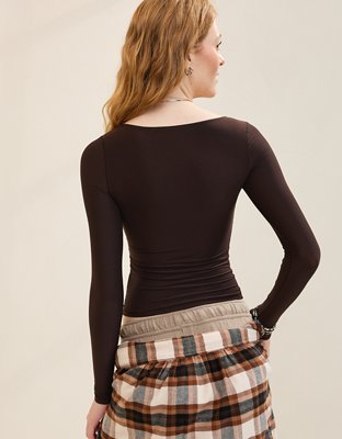 SMOOTHEZ Sqaure Neck Long Sleeve Top