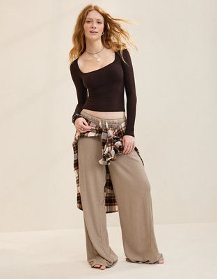 SMOOTHEZ Sqaure Neck Long Sleeve Top