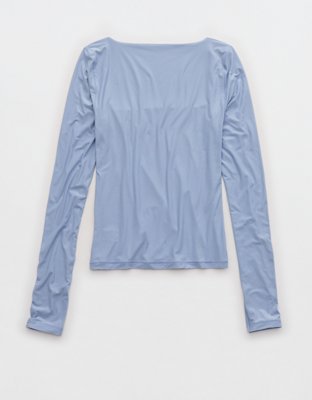 SMOOTHEZ Square Neck Long Sleeve T-Shirt