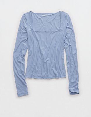 SMOOTHEZ Square Neck Long Sleeve T-Shirt