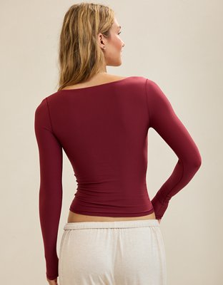 SMOOTHEZ Square Neck Long Sleeve T-Shirt