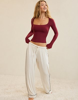 SMOOTHEZ Square Neck Long Sleeve T-Shirt