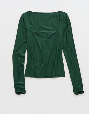 SMOOTHEZ Square Neck Long Sleeve T-Shirt