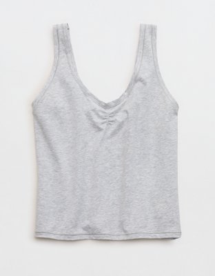 SMOOTHEZ Cotton Blend Ruched Tank Top