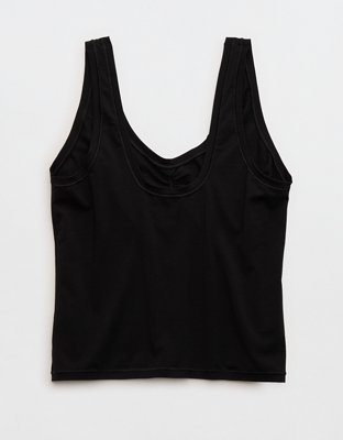 SMOOTHEZ Cotton Blend Ruched Tank Top