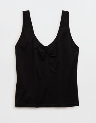 SMOOTHEZ Cotton Blend Ruched Tank Top