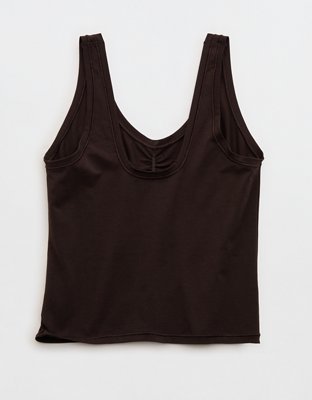 SMOOTHEZ Cotton Blend Ruched Tank Top