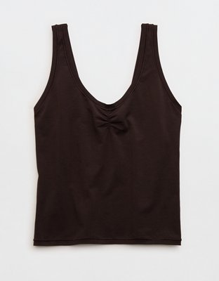 SMOOTHEZ Cotton Blend Ruched Tank Top