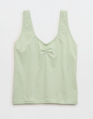 SMOOTHEZ Cotton Blend Ruched Tank Top