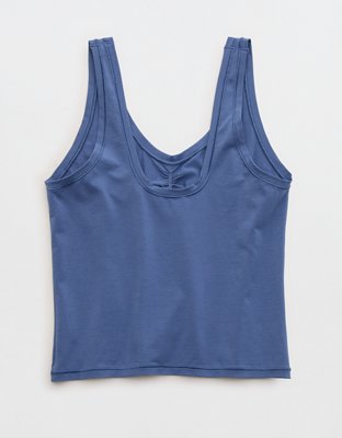 SMOOTHEZ Cotton Blend Ruched Tank Top
