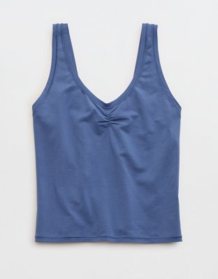 SMOOTHEZ Cotton Blend Ruched Tank Top