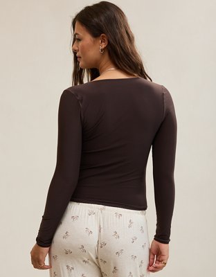 SMOOTHEZ Long Sleeve Ruched Top