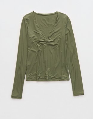 SMOOTHEZ Long Sleeve Ruched Top