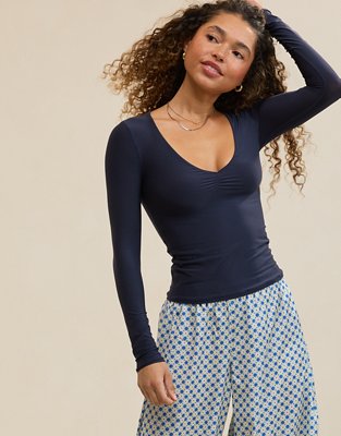 SMOOTHEZ Long Sleeve Ruched Top