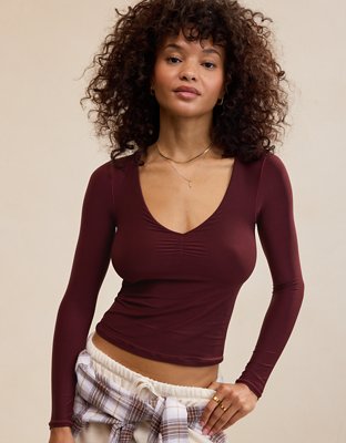 SMOOTHEZ Top Plisado Manga Larga