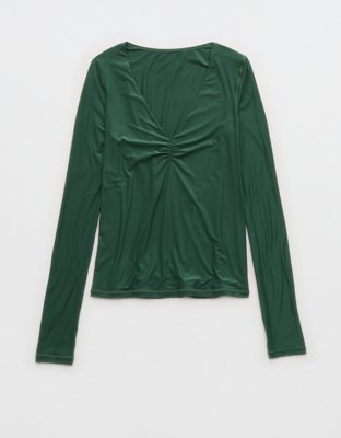 SMOOTHEZ Long Sleeve Ruched Top