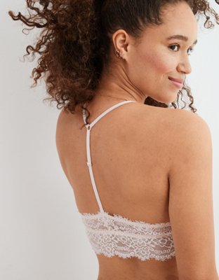 Buy Aerie Eyelash Lace Padded Plunge Bralette online