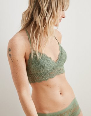 Longline Bralette with Molded Cups Green