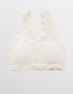 Show Off Eyelash Lace Padded Push Up Triangle Bralette