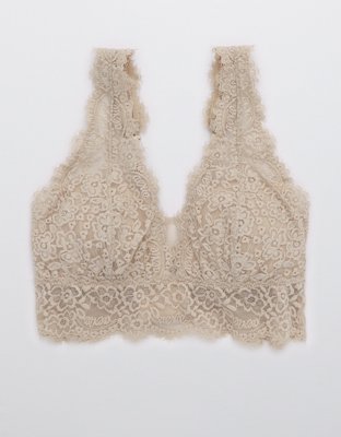 Soutien-gorge léger plongeant en dentelle à effet poilu Aerie