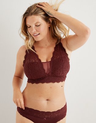Aerie Eyelash Lace Plunge Bralette