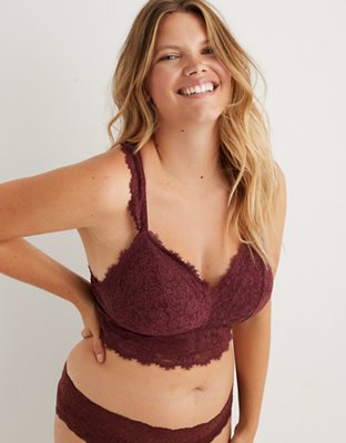 aerie eyelash lace padded bralette