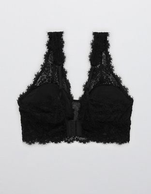Aerie Eyelash Lace Padded Plunge Bralette