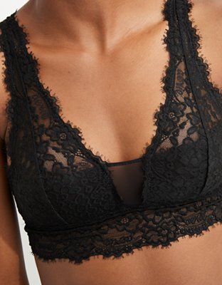 Aerie Eyelash Lace Padded Plunge Bralette