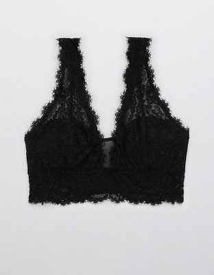 Aerie Eyelash Lace Padded Plunge Bralette