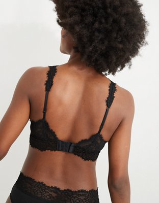 Aerie Eyelash Lace Padded Plunge Bralette