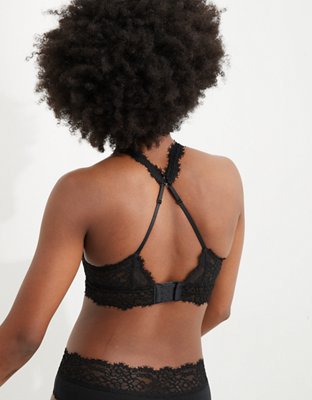 Aerie Eyelash Lace Padded Plunge Bralette