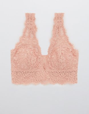 Aerie Eyelash Lace Padded Plunge Bralette