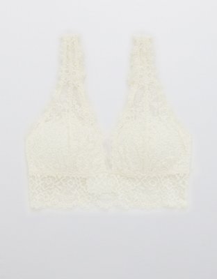 Aerie Eyelash Lace Padded Plunge Bralette
