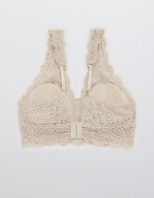 Aerie Bralette relleno con encaje Eyelash y escote profundo