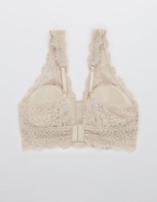 Aerie Eyelash Lace Padded Plunge Bralette