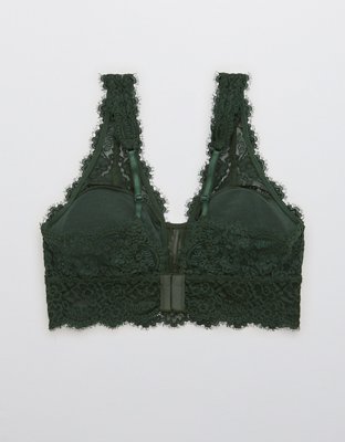 Aerie Eyelash Lace Padded Plunge Bralette