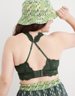 Aerie Eyelash Lace Padded Plunge Bralette