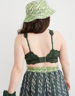 Aerie Eyelash Lace Padded Plunge Bralette