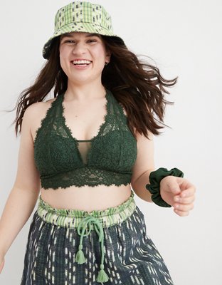 Aerie Eyelash Lace Padded Plunge Bralette