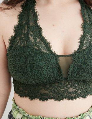 Aerie Eyelash Lace Padded Plunge Bralette