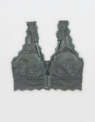 Aerie Eyelash Lace Padded Plunge Bralette