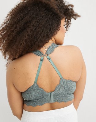 Aerie Eyelash Lace Padded Plunge Bralette