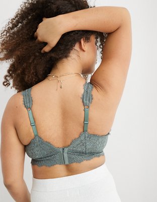Aerie Eyelash Lace Padded Plunge Bralette