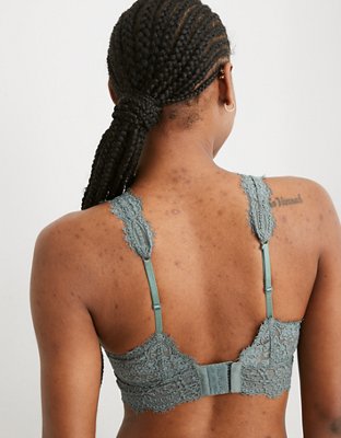 Aerie Eyelash Lace Padded Plunge Bralette