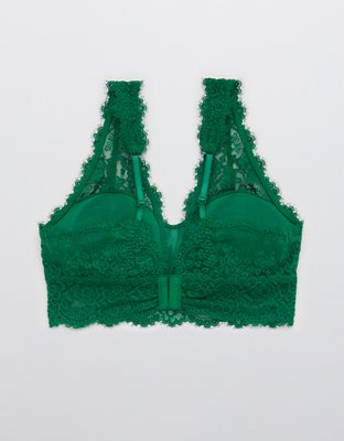 Aerie Eyelash Lace Padded Plunge Bralette