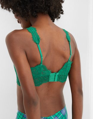 Aerie Eyelash Lace Padded Plunge Bralette